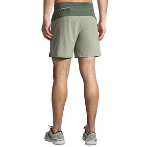 Brooks Men’s Sherpa 7” 2 in 1 Athletic Shorts In Dark Pebble Green Size XL